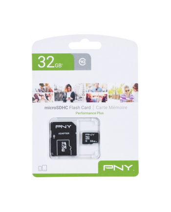 pny Karta pamięci MicroSDHC 32GB P-SDU32G10PPL-GE