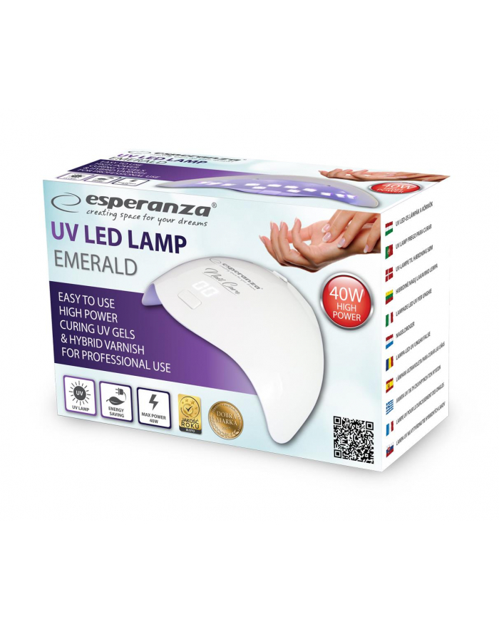 ESPERANZA EBN008 EMERALD - Lampa UV do paznokci żelowych, hybrydowych 40W główny