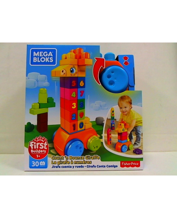 MEGABLOCKS Żyrafka z klockami Licz i jedź GFG19 MATTEL