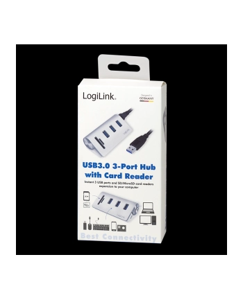 LOGILINK - Aluminiowy HUB 3xUSB3.0 z czytnikiem kart pamięci nr 2