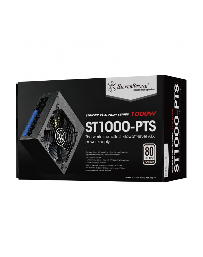Silverstone ATX PSU SST-ST1000-PTS, 1000W 80 Plus Platinum, 120mm, Modular główny