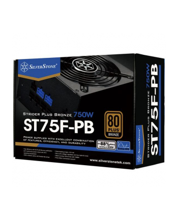 Silverstone ATX PSU SST-ST75F-PB, 750W 80 Plus Bronze, Low Noise 120mm, Modular