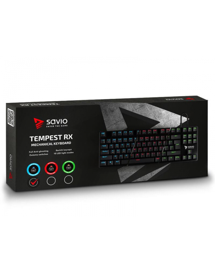 SAVIO MECHANICZNA KLAWIATURA GAMINGOWA SAVIO TEMPEST RX OUTEMU BLUE  ALUMINIOWA  PODŚWIETLANA SAVGK-TEMPEST BLUE główny