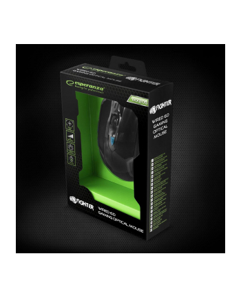 Mysz komputerowa Esperanza FIGHTER EGM205B (optyczna; 2400 DPI; kolor czarno-niebieski)