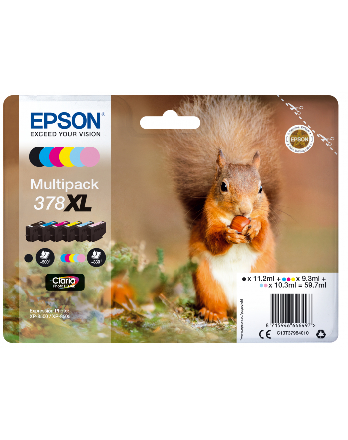 Multipack Epson C13T37984010 6-colours | Claria Photo HD 378XL główny