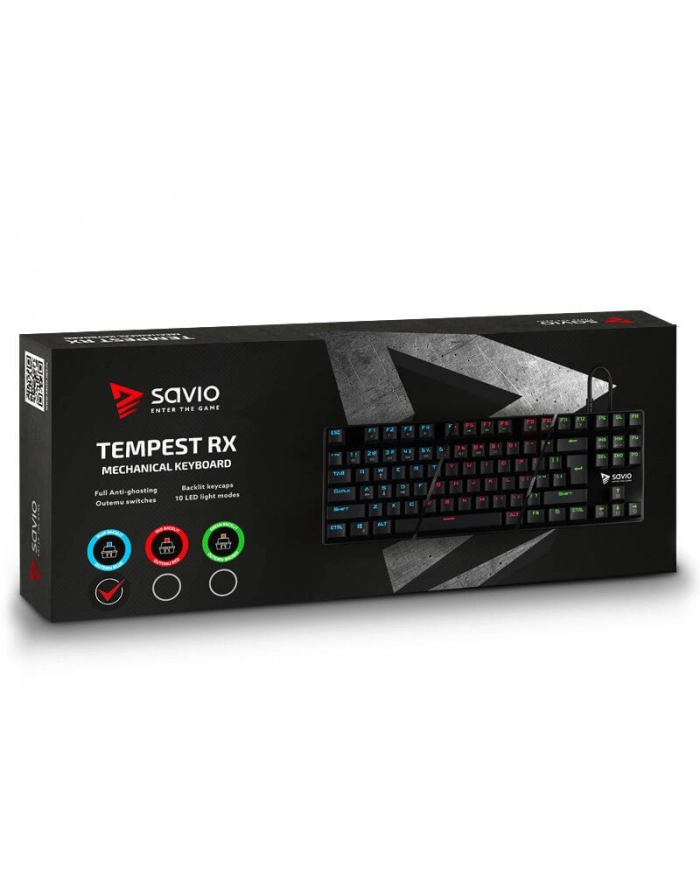 SAVIO MECHANICZNA KLAWIATURA GAMINGOWA SAVIO TEMPEST RX OUTEMU BLUE  ALUMINIOWA  PODŚWIETLANA SAVGK-TEMPEST BLUE główny