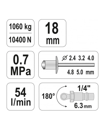Nitownica pneumatyczny YATO YT-36171 (2 4 mm  3 2 mm  4 mm  4 8 mm  5 mm) nr 1