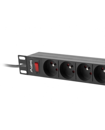 Listwa RACK Lanberg PDU-09E-0300-BK (7 x UTE; 16 A; 3m; kolor czarny)