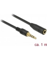 Przedłużacz audio Delock minijack M/F 4Pin 1m czarny dla iPhone - nr 11