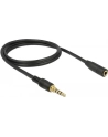 Przedłużacz audio Delock minijack M/F 4Pin 1m czarny dla iPhone - nr 13
