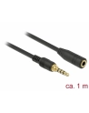 Przedłużacz audio Delock minijack M/F 4Pin 1m czarny dla iPhone - nr 3
