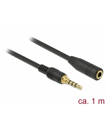 Przedłużacz audio Delock minijack M/F 4Pin 1m czarny dla iPhone nr 2