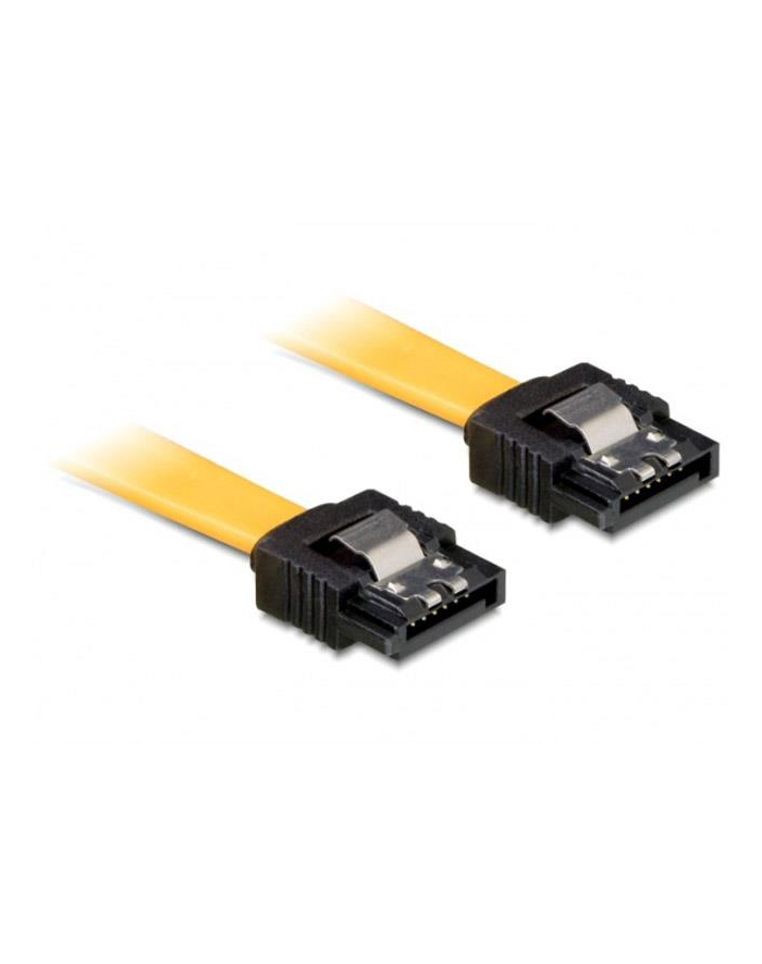 Kabel SATA III Delock 0,3m z zatrzaskami metalowymi żółty główny