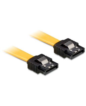 Kabel SATA III Delock 0,3m z zatrzaskami metalowymi żółty