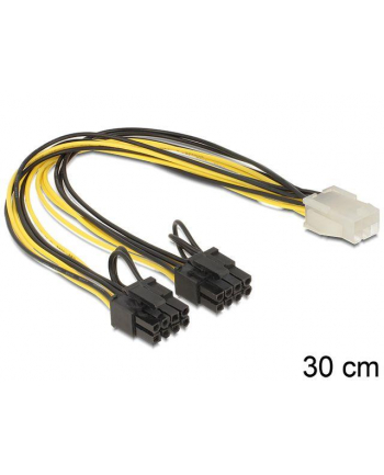 Kabel rozdzielacz zasilania Delock PCIe 6-pin F -> 2x PCIe 8(6+2)-pin M nr 1