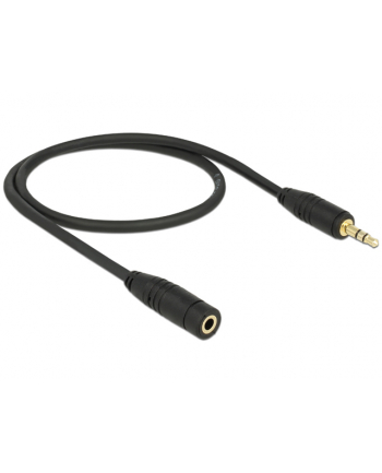 Kabel audio Delock minijack - minijack M/F 3 Pin 0.5m czarny