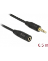 Kabel audio Delock minijack - minijack M/F 3 Pin 0.5m czarny - nr 9