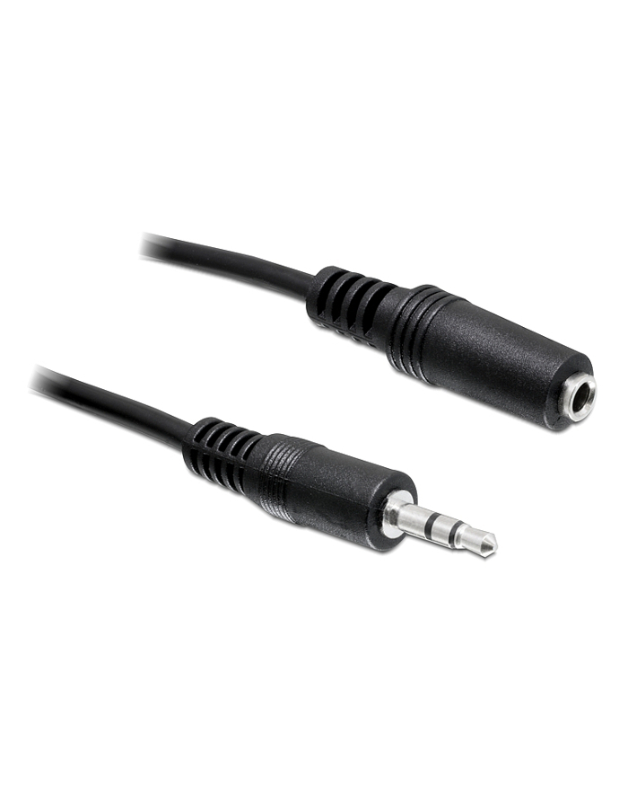 Kabel audio Delock minijack - minijack M/F 3 Pin 3m czarny główny