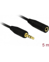 Kabel audio Delock minijack - minijack M/F 3 Pin 5m czarny - nr 11