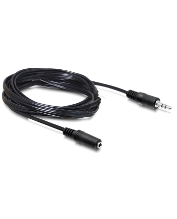 Kabel audio Delock minijack - minijack M/F 3 Pin 5m czarny