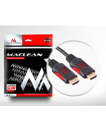 Kabel HDMI Maclean MCTV-813 HDMI 1.4 (M) - HDMI 1.4 (M) 30AWG z filtrami ferrytowymi czarny 3m