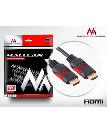 Kabel HDMI Maclean MCTV-813 HDMI 1.4 (M) - HDMI 1.4 (M) 30AWG z filtrami ferrytowymi czarny 3m