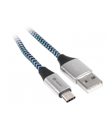 Kabel Tracer USB 2.0 Type-C A Male - C Male 1m czarno-niebieski
