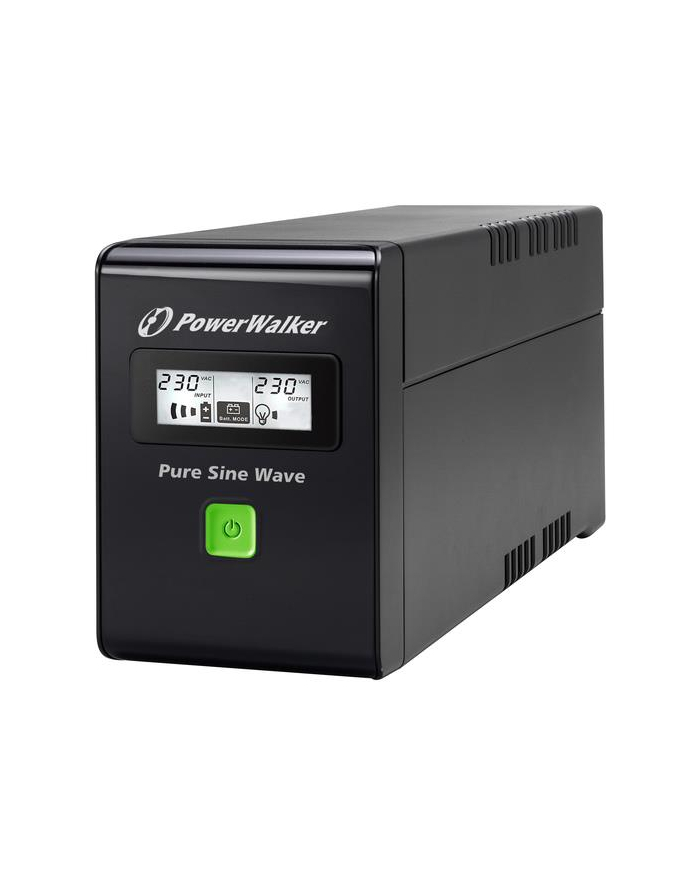 Zasilacz awaryjny UPS Power Walker Line-Interactive 800VA 2xSchuko 230, czysty sinus, RJ11/45 in/out, USB, LCD główny