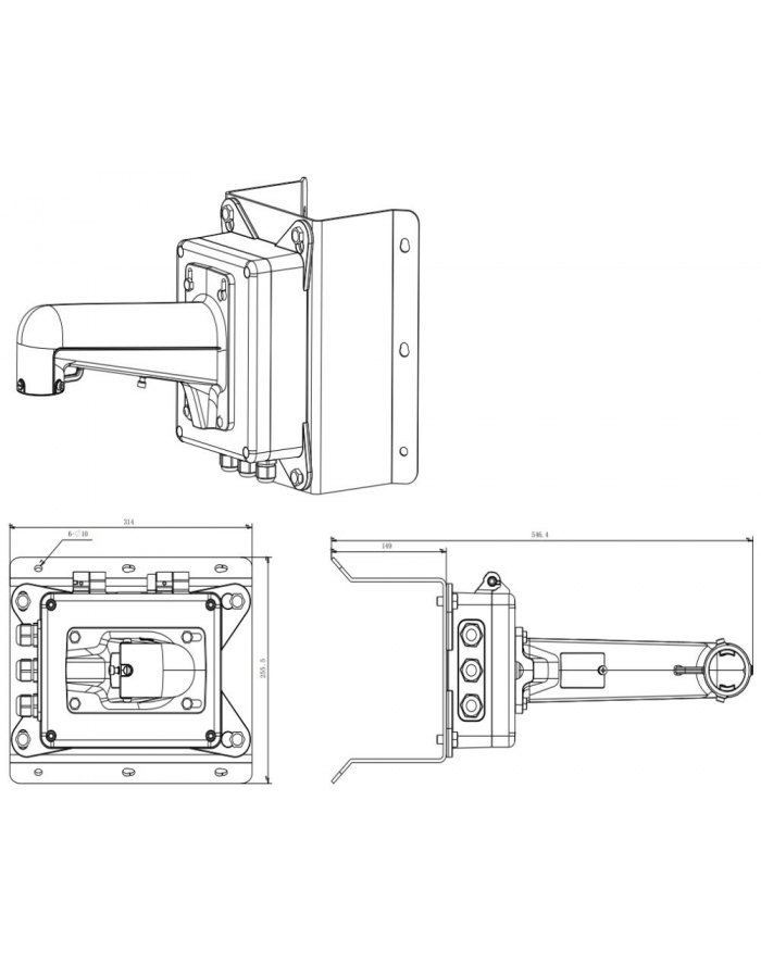 Uchwyt montażowa Do kamer Hikvision DS-1602ZJ-BOX-CORNER główny