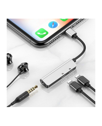 Adapter Baseus CALL52-S1 (Lightning - Jack 3 5 mm  Lightning ; kolor srebrny) nr 1