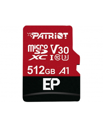 Karta pamięci z adapterem Patriot Memory EP Pro PEF512GEP31MCX (512GB; Class 10  Class A1  Class U3  V30; Adapter  Karta pamięci)
