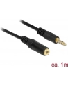 Kabel audio Delock minijack - minijack M/F 3 Pin 1m czarny - nr 17