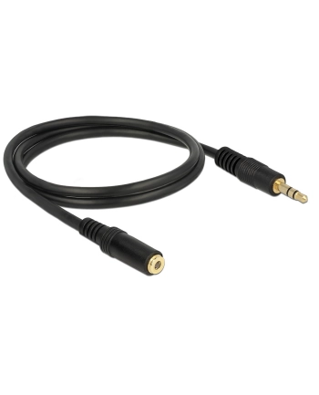Kabel audio Delock minijack - minijack M/F 3 Pin 1m czarny nr 1