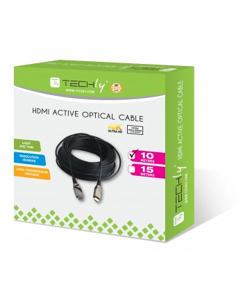 Kabel optyczny HDMI Techly HDMI-HDMI 2.0 M/M Ethernet 3D 4K, 10m, czarny nr 1