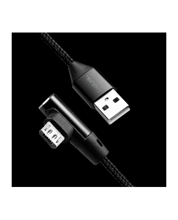 Kabel USB 2.0 LogiLink CU0142 USB A - micro USB B, M/M, kątowy, czarny 1m