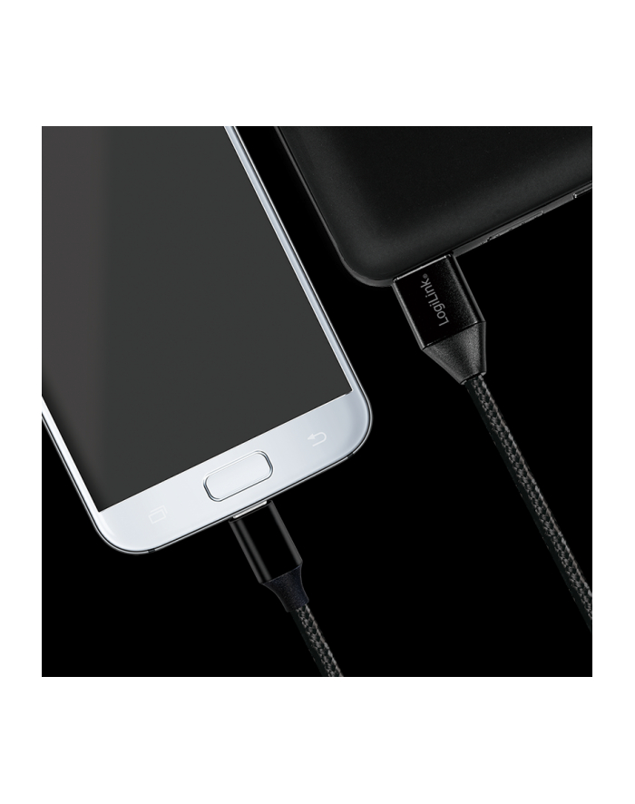 Kabel USB 2.0 LogiLink CU0144 USB A - micro USB B, M/M, czarny 1m główny