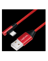 Kabel USB 2.0 LogiLink CU0145 USB A - USB-C, M/M, kątowy, czerwony, 0,3m - nr 18
