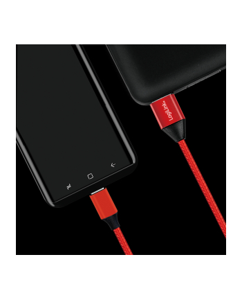 Kabel USB 2.0 LogiLink CU0148 USB A - USB-C, M/M, czerwony, 1m