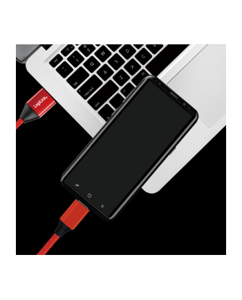 Kabel USB 2.0 LogiLink CU0148 USB A - USB-C, M/M, czerwony, 1m