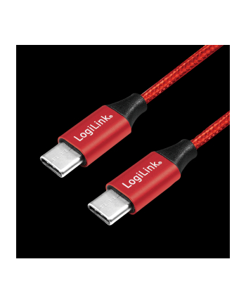 Kabel USB 2.0 LogiLink CU0156 USB-C - USB-C, M/M, czerwony, 1m