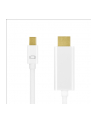 Kabel adapter LogiLink CV0123 Mini DisplayPort 1.2 - HDMI, 4K, biały, 2m - nr 13