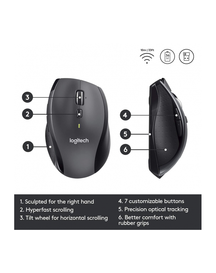 Mysz bezprzewodowa laserowa Logitech M705 główny