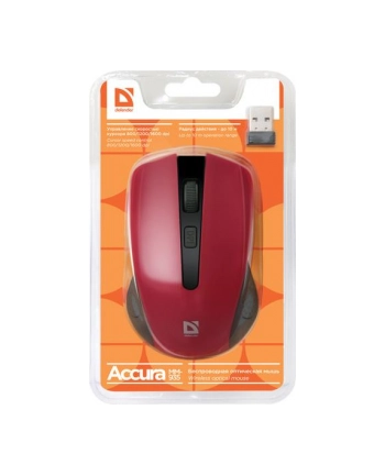 Mysz bezprzewodowa Defender ACCURA MM-935 optyczna 1600dpi 4P czerwona