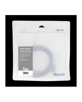 Kabel adapter LogiLink CV0129 DisplayPort 1.2 - HDMI 1.4, 5m nr 1