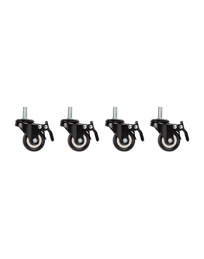 Kółka x4 z gwintem i hamulcem Lanberg do szaf wiszących 19'' główny