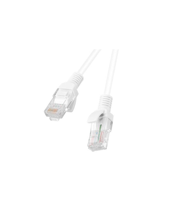 Patchcord Lanberg UTP kat.5e 1m biały główny