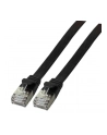 efb elektronik EFB Patch cord PŁASKI FLAT U/FTP, PVC, kat.6A 1m, miedź, czarny - nr 1