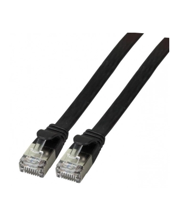 efb elektronik EFB Patch cord PŁASKI FLAT U/FTP, PVC, kat.6A 1m, miedź, czarny nr 1