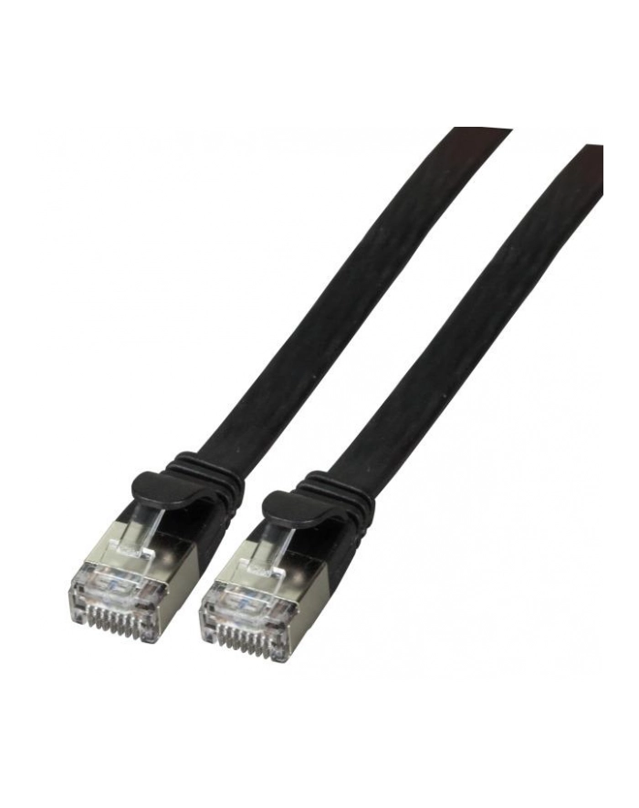 efb elektronik EFB Patch cord PŁASKI FLAT U/FTP, PVC, kat.6A 1m, miedź, czarny główny