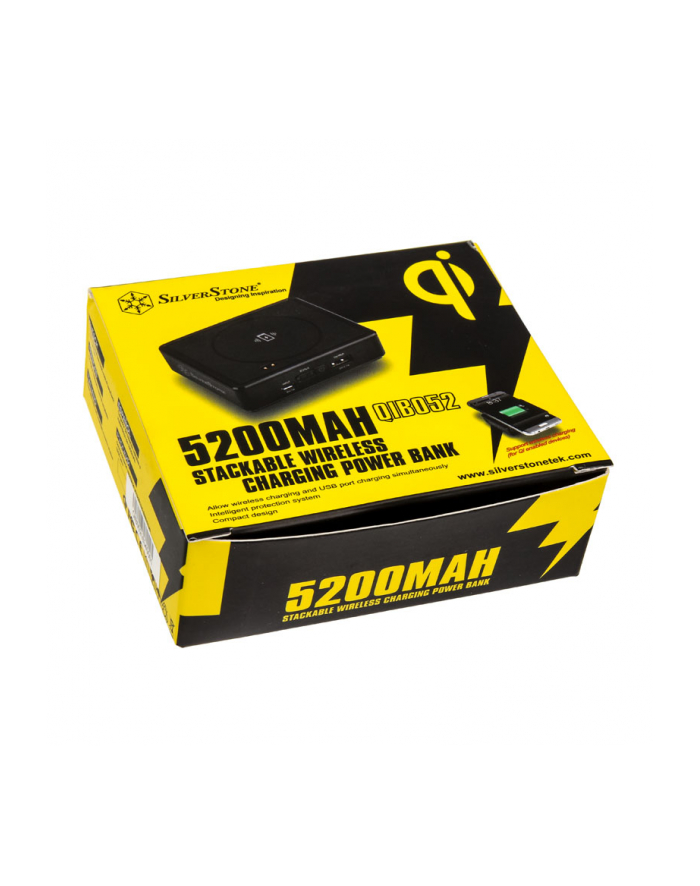 Silverstone SST-QIB052 2-in-1 5200mAh Wireless Charger Power Bank, black główny